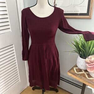 AMERICAN EAGLE Womens Dress Small Burgundy Sweater Knit Retro Y2K Grunge